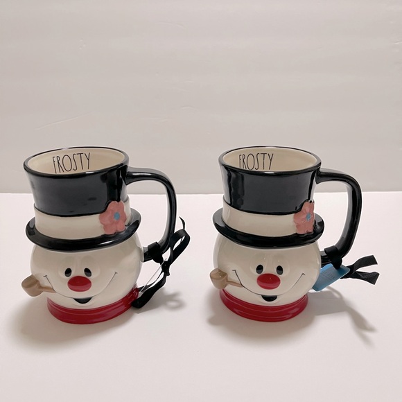 Rae dunn set of 2 beautiful Christmas snowmen brand new with tag - Picture 7 of 8